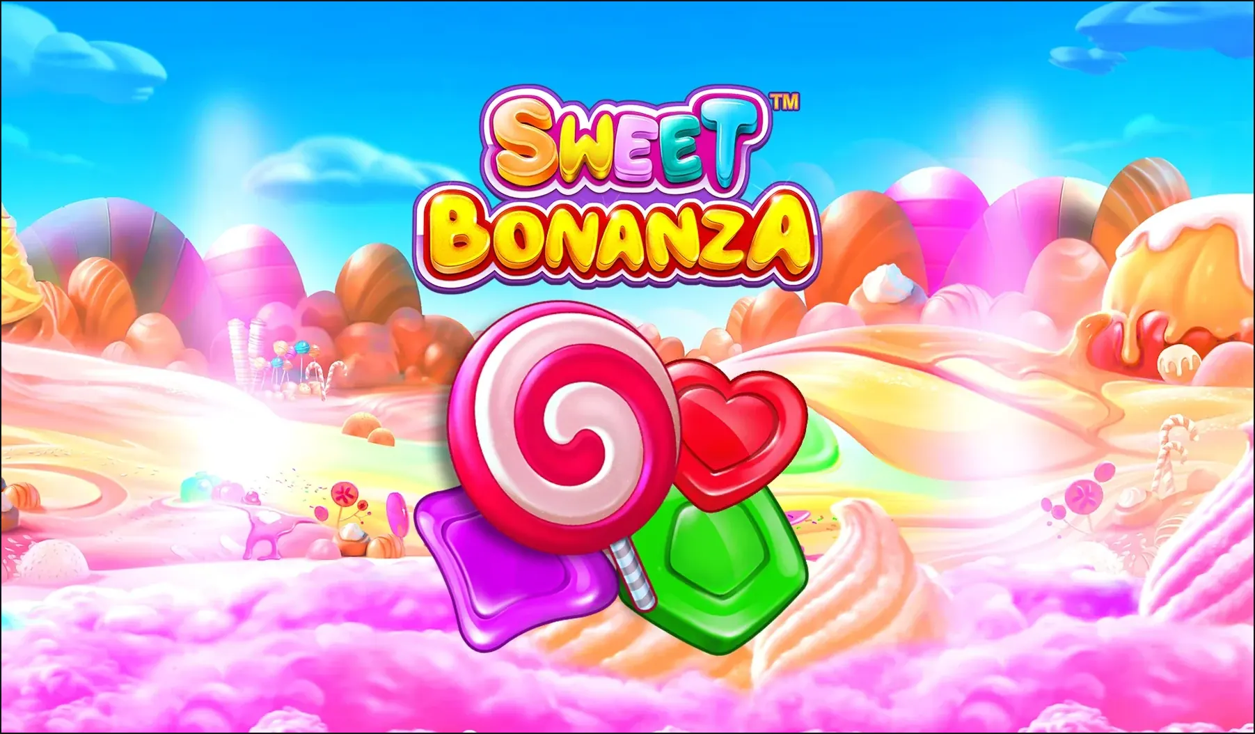 Ekran promocji Skolim Kasino, baner promocyjny gry Sweet Bonanza ze spiralną lizakiem i symbolem serca, 22.10.2026